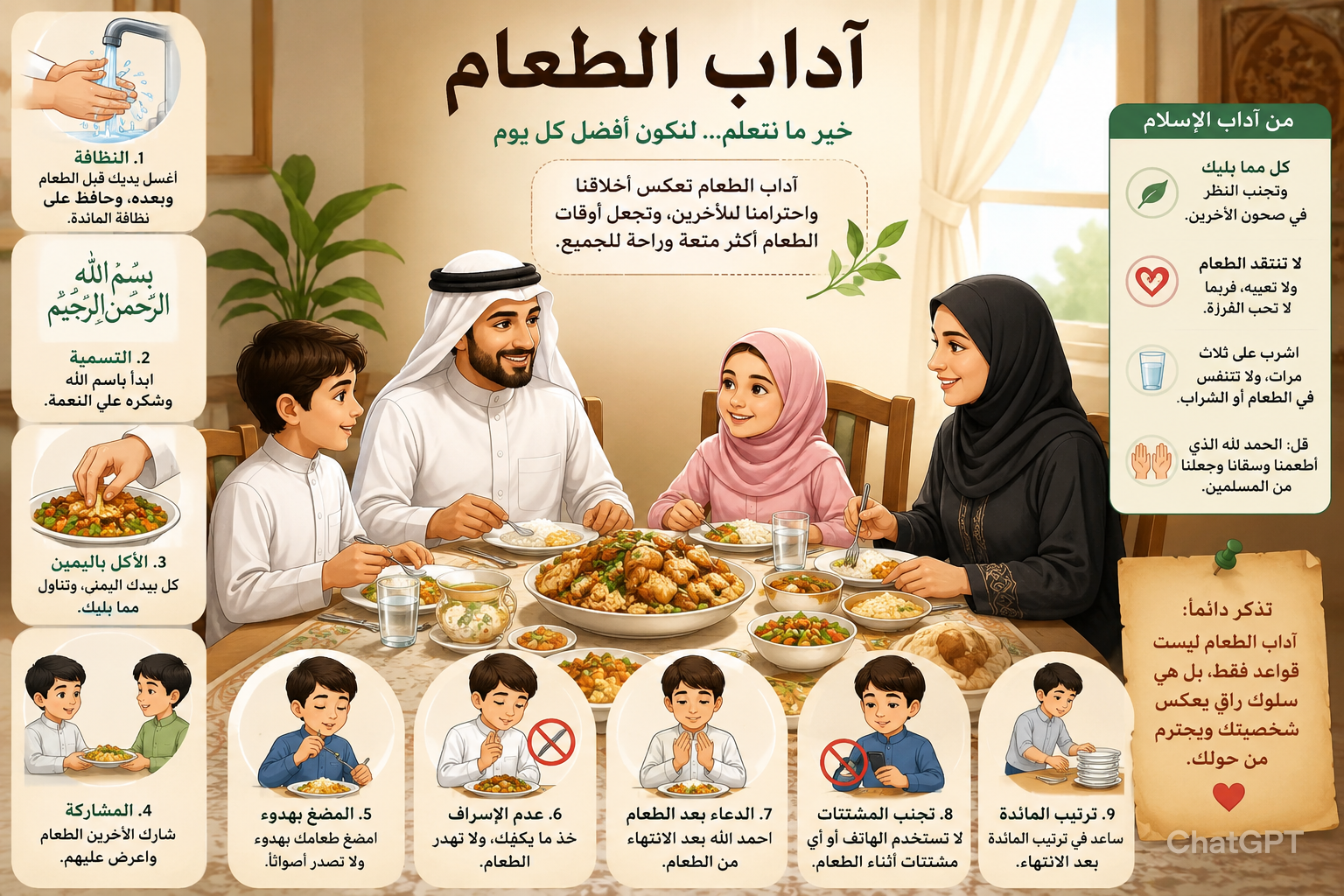 موضوع تعبير عن آداب الطعام